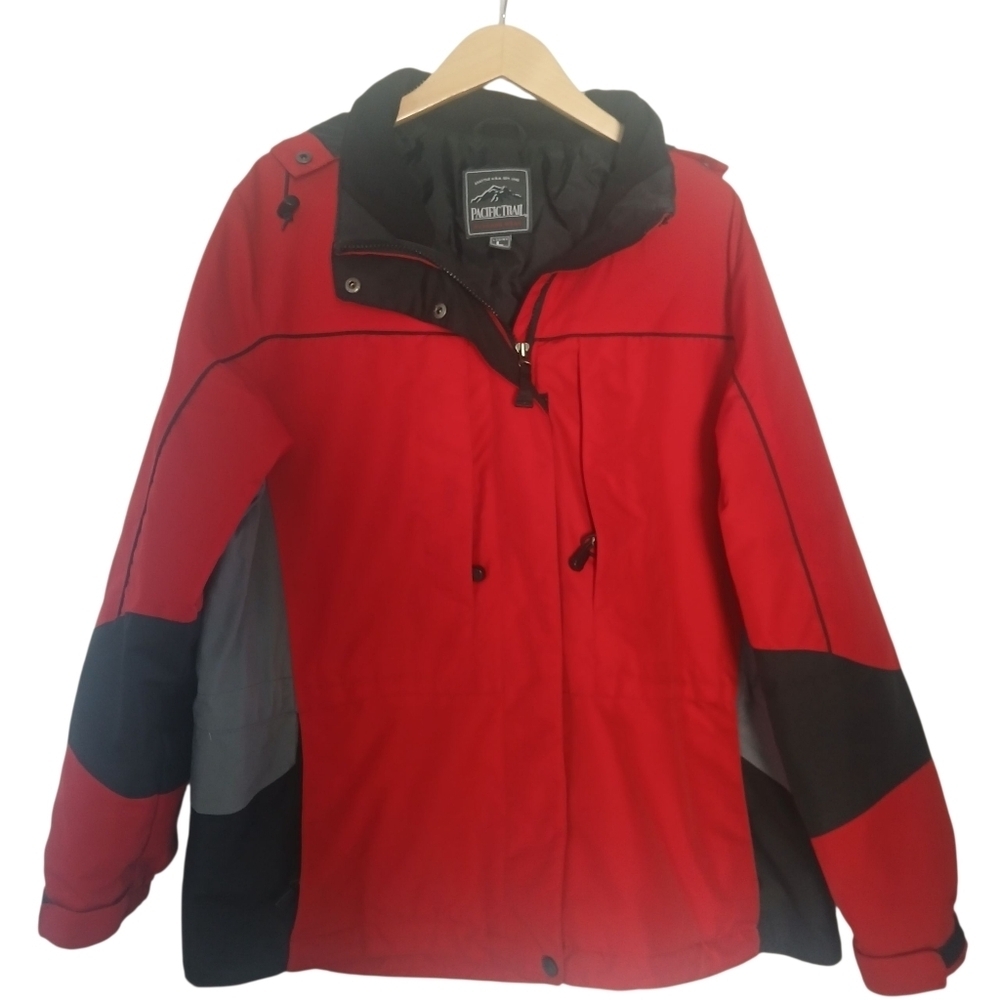Women's Pacific Trail Windbreaker Jacket Hood Zipper Outdoor Cabin Core Size LRG